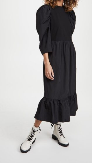 Sea Nadja Taffeta Combo Midi Dress